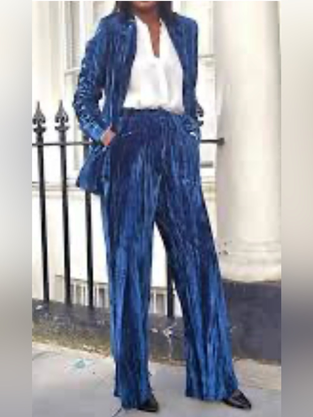 Gorgeous Navy Velvet Pant Suit-LIKE NEW